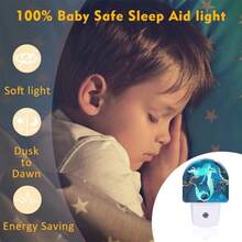 Luz nocturna LED para pared con diseño de bandera, sensor automático de encendido al anochecer, bajo consumo de energía 0.5W, decoración temática - color1 - Ver 3