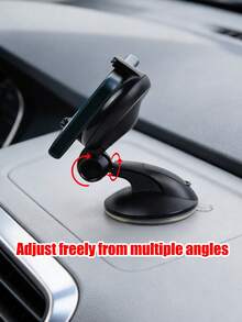 حامل هاتف سيارة متعدد الوظائف قابل للتعديل مع كوب شفط قابل للتلسكوب وتصميم فتحة تهوية عالمي مناسب لسيارات السيدان وال-SUV والشاحنات، اكسسوار ملاحة السيارة، ديكور سيارة للنساء والرجال، هدية عيد الحب - الأسود - مشاهدة 2