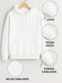 Adult Kangaroo Hoodie With Brooklyn Print, Chest 1127, Winter Sweatshirt With Pockets And Hood With Drawstring,  Winter Style - White - View 4
