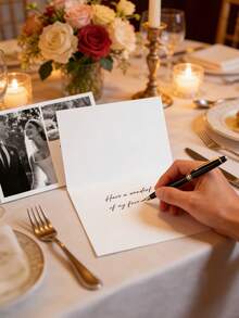 1 Thiệp Cảm ơn Đám cưới Tùy Chỉnh Ảnh & Văn Bản, Thiệp Ảnh Cặp Đôi Đen Trắng Cá Nhân Hóa, Thiệp Tiệc Cưới, Thiệp Tiệc Cô Dâu, Thiệp Ngày Valentine - Nhiều màu - Xem 4