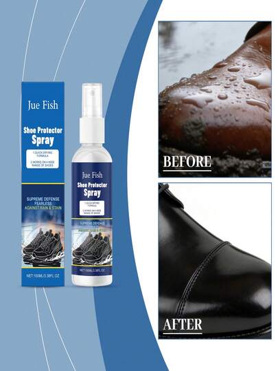 JUE FISH Shoe Protector Spray, Suitable For Snow Boots, White Sneakers, Cleans And Protects Leather, Canvas Shoe Surfaces From Dust, Water, Rain, Stains, Quick Drying Shoe Care Solution
