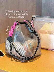 1 túi đựng đồ đa năng, tiện dụng với tay cầm hoặc dây đeo vai, thích hợp cho bơi lội, tập thể dục, đi biển và sử dụng hàng ngày. Chất liệu lưới và composite chống thấm nước, bảo vệ tốt khỏi nước bắn, dung tích đủ để đựng mỹ phẩm, đồ dùng vệ sinh cá nhân, khăn tắm, đồ bơi, v.v. - Nhiều màu - Xem 5