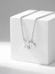 1pc S925 Sterling Silver Rectangular Heart Pendant Necklace, Elegant Gift Jewelry For Women - Love - View 11