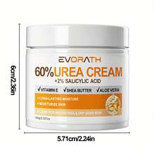 60% Urea Cream + 2% Salicylic Acid, Enriched With Vitamin E, Aloe Vera And Shea Butter, Quickly Absorbed Without Greasiness, Promotes Exfoliation And Repairs Skin Barrier, Concentrated Formula To Treat Cracked Heels And Calluses, Specially Formulated For Hand And Foot Care, Effectively Moisturizes Skin And Maintains Hydration - 100g (EV121003) - Fragrance-free - View 9