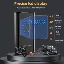 Bomba de aire portátil - Accesorios para automóvil, inflador de neumáticos/bomba de aire inteligente, con luz LED, diseño duradero, equipada con bomba de aire mini de inflado rápido DC12V/7.4V/11.1V 2000mah, adecuada para automóviles, motocicletas, bicicletas y pelotas - Negro - Ver 4