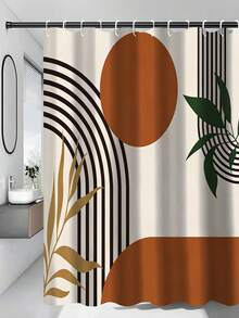 1. Bohemian Style Medieval Shower Curtain Set, Includes Toilet Seat Cover And Non-Slip Mat, Abstract Geometric Pattern 4-Piece Set\N2. Modern Minimalist Shower Curtain Set With 12 Hooks, Suitable For Bathroom - A - View 21