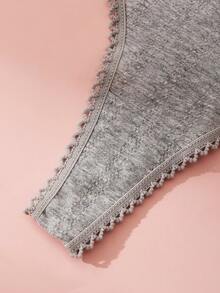 Bộ 3 quần lót nữ đơn giản, dễ thương, chất liệu cotton, họa tiết hoa, kiểu quần lọt khe. - Nhiều màu - Xem 3