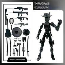 全新多关节可动人偶，时尚酷炫的西部牛仔造型，益智拼图组装模型 - 彩色 - 查看 6