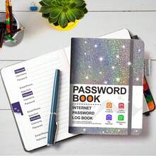 Passwort Buch, Adressbuch B6 mit Register a-z, B6 Passwortbuch mit Bunt Etiketten, 120 Seiten, Adressbücher Organizer für Websites, Benutzernamen und Passwörtern (Schwarz) - Schwarz - Übersicht 8