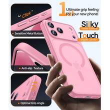 Magnetic For IPhone 17 Pro Max Case(6.9"), Upgraded [Full Camera Protection] [Compatible With Magsafe] [Translucent Matte] Shockproof Protective Phone Case, Orange - Pink - View 6