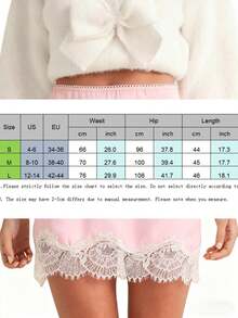 Women Y2K Satin Lace Short Skirt Low Waist Floral Edge A-Line Layering Skirt - 香檳色 - 查看 7