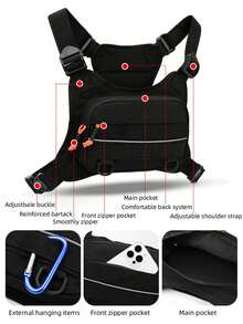 Men's Tactical Compact Chest Bag, Running Chest Pack, Running Vest Waist Bag, Chest Rig Running Pack - A - View 4