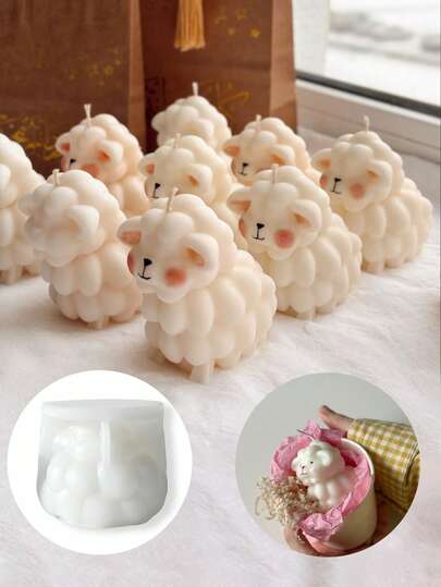 绵羊硅胶模具，羔羊蜡烛模具，混凝土石膏绵羊造型模具，家具装饰模具，环氧树脂动物造型模具。耐热、柔韧、易清洁，适用于DIY香薰蜡烛、石膏香石、树脂浇铸等用途。多功能模具，适用于节日装饰、冥想以及营造氛围的家居装饰。