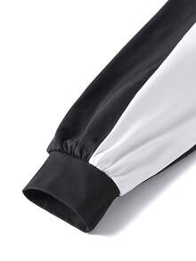 ZYNTH BALENO Camiseta de manga raglán con parches de moda para hombres, cuello redondo, manga larga, adecuada para gimnasio, correr, senderismo, color negro, primavera - Negro - Ver 10