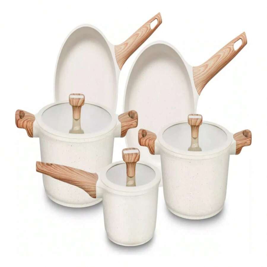 5-Piece Titanium Beige Induction Ceramic Cookware Set By MTA - Nhiều màu - Xem 1