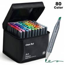 Chen Rui 80/120 Colors Dual Tip Art Art Markers Brush & Chisel Permanent Marker Pens With Base Perfect For Artist Adults Anime Coloring Sketching Illustrations And Card Making Gift For Christmas And New Year Back To School- Refillable - 套裝 - 查看 9