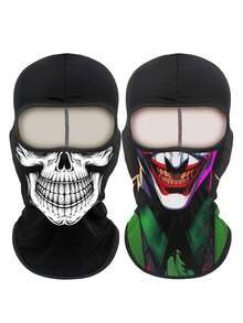 1 Stück/2 Stücke Unisex Sport Klettern elastische feuchtigkeitsableitende bedruckte Gesichtsmaske für Motorradfahren, geeignet für Outdoor, Lässig, Party, Cosplay - L - Übersicht 16