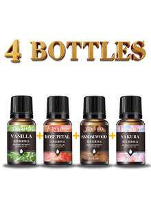 1瓶/4瓶/8瓶装10毫升香薰精油，适用于加湿器、香薰机，花香型包括茉莉、薰衣草、玫瑰、橙花等，可用作室内和浴室除臭剂，生日和毕业礼物。 - 1瓶 - 查看 42