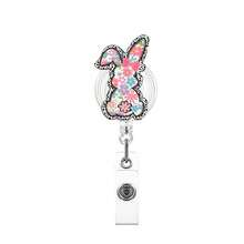 1pc Easter Bunny Retractable Badge Reel, Rotating Easy Pull Design, Medical/Holiday ID Badge Holder, Themed Fun Gift - Rabbit - View 2