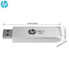 HP USB3.2 Flash Drive 256GB Metal USB Disk 128GB Mini Pendrive 64gb 32gb USB Stick For Desktop Laptop - Dark Grey - View 6