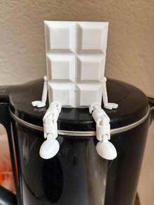 1pc 3D Printed Movable Joint Chocolate Sculpture Decor, Bitten Chocolate Block Shape, Suitable For Home And Office Decoration - Multicolor - View 13