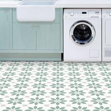 MORCART 20cm X 20cm Peel And Stick Floor Tiles, 20 Pieces Of Self-Adhesive DIY Vinyl Flooring, Suitable For Removable Waterproof Tile Stickers (Light Blue) In Bedrooms, Living Rooms, Bathrooms, Kitchens, And Stairs - 淺藍色 - 查看 2