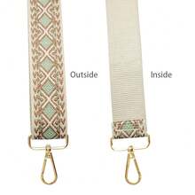 Correas de repuesto ajustables para bolsos, correa para el hombro de guitarra, correas cruzadas para bolsos de mujer - Ancho 3.8cm - Boho-beige (herrajes dorados) - Ver 3