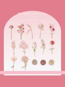 30张/包复古花卉箔纸贴纸，DIY剪贴簿装饰贴纸，适用于手账、相册、手帐等。 - 綺花朱顏 - 查看 16