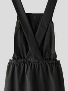 INCERUN Mens Summer Sleeveless Stappy Solid Rompers Long Jumpsuits Casual Cargo Pants Overalls - Black - View 6