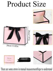 10/20pcs/Pink & Black Trim Gift Bags, 11-Inch Medium Gift Bags, Versatile Use Perfect For Birthday Parties, Girls' Gatherings, Gift Wrapping, Or Packaging For Occasions Like Wedding Gender Reveal Parties And Anniversary Gifts. - Multicolor - View 6