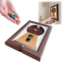 Wall-Mounted Square Candy Photo Frame, Candy Dispenser Photo Frame, Hanging Candy Photo Frame, Photo Frame With Built-In Candy Dispenser, Convenient And Quick Dispensing Of Candy, Nuts, Pet Treats, Candy Photo Frame - Brown - View 11