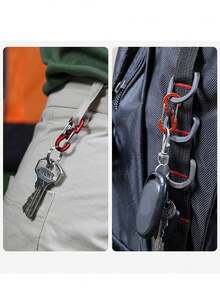 1pc Bi-Directional Carabiner Clip, No Lag Rebound Design, With Keychain Hook - Multicolor - View 6