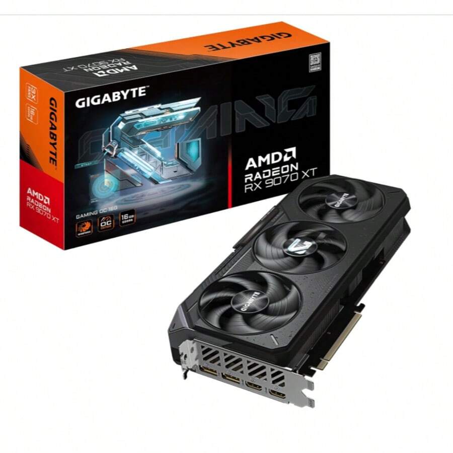 GIGABYTE Radeon RX 9070 XT Gaming OC 16G Graphics Card, PCIe 5.0, 16GB GDDR6, GV-R9070XTGAMING OC-16GD Video Card - RADEON907OXTIOC - Ver 1