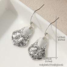 Vintage Floral Carved Asymmetrical Pendant Earrings, Handmade Accessories Suitable For Women's Parties And Gatherings, Women's Surprise Gift - Antique Silver - View 7