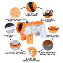 4-Legged Dog Winter Clothes, Pet Warm 4-Leg Jacket, Small Dog Warm Clothes, Warm Dog Jacket, Reflective Winter 4-Leg Jacket High Collar, Windproof Pet Down Jacket (Suitable For Medium And Small Dogs) - Multicolor - View 4