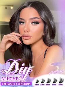 Eimny 400/402/150片装蓬松睫毛簇套装 - 浓密簇状睫毛嫁接，仿貂毛单根假睫毛，D型卷翘，DIY居家美睫，卡通簇状睫毛嫁接，貂毛条纹睫毛，浓密蓬松！#自然妆容 #超大容量 #DIY睫毛 #居家美妆 #适合新手 #假睫毛 #睫毛簇 #单根假睫毛 #睫毛 #假睫毛 - 彩色 - 查看 6