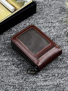 HOVI'S Classic Minimalist Card Holder Wallet, Ultra-Thin Portable Multi-Function Coin Purse - Brown - View 4
