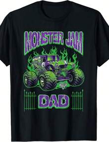 Monster Jam  Dad Family Motorsports T-Shirt220G Heavyweight 100% Cotton T-Shirt. -Thicker, Softer, And Stronger T Your Average . This Heavyweight Essential Brings Pm Comfort And Rugged Performance Together. I For Layering, Lounging, Or Hitting The Streets In Style. Fade-Resistant And Pre-Sunk For A Reliable Fit Every Time. - màu đen - Xem 1