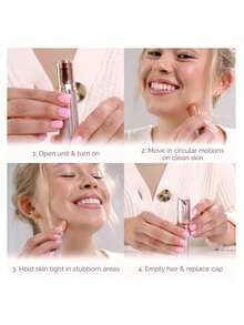 Facial Hair Removal For Women Electric Face Razor With LED Light, Painless Mini Shaver For Travel, Instant Results, Perfect Gift For Women, Ideal For Daily Use - trắng - Xem 4