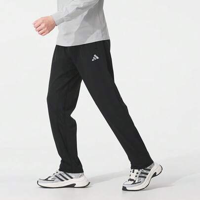 Adidas男款褲子春季新款訓練健身休閒簡約基本款舒適運動長褲IW8385