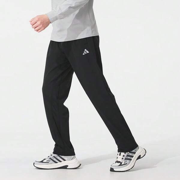 Adidas男款褲子春季新款訓練健身休閒簡約基本款舒適運動長褲IW8385