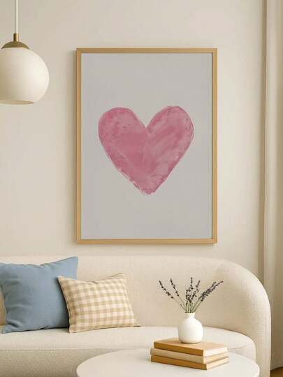 1pc/Set Pink Hearts Envelope Watercolor Wall Art | Valentines Day Poster Decor, Romantic Love Illustration, Room Home Decor, Girly Wall Decor, Dorm Room Art Print, No Frame, Art Medium
