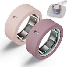 Protector Compatible Oura Ring 4/Gen 4 Ceramic/Gen 3 Cover, Silicone Anti - Scratch Elastic Ring Finger Case Woking Out Gym Women Men - Pink+SmokeViolet - 8/9/10/11 - 粉紅色+紫色 + 適用於 8/9/10/11 - 查看 2
