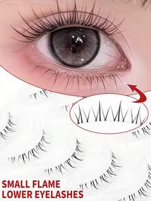 5 Pairs Lower Eyelashes Lower False Lashes Transparent Stem Natural Look Manga Eyelashes Japanese Makeup Anime False Eyelashes Makeup Tool Strip Lashes, Lashes, Eyelashes, Fake Lashes - Natural Lashes - View 3