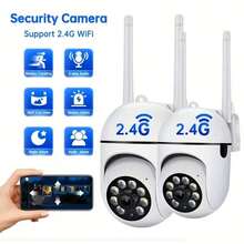 1pc/2pcs 1080P HD Smart PTZ Security Camera, Supports Wireless WiFi, Night Vision, Motion Detection Alarm, Smart Tracking, APP Voice Control, Wall-Mounted Indoor Home Monitoring System [Fashionable Design, High-Quality Video, Remote Inspection, Modern Appearance, USB Powered, Indoor Monitoring, Compact & Portable, Reliable & Secure, Essential Monitoring Device For Home & Office] - White - View 6