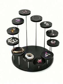 3-Tier Heart Shaped Cake Stand For Creative Wedding, Birthday Party, Candy, Dessert, Afternoon, High Tea ,Valentines Wedding, Birthday,Easter,Party Favors, Parties, Valentine'S Day, Black Valentine DAY, Valentines Wedding,Wedding Party Dessert Stand - 黑色1 - 查看 4