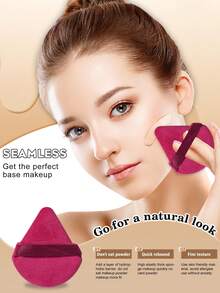 10 pièces Set d'outils de maquillage : 4 éponges de mélange non absorbantes + 6 houppettes triangulaires douces - Utilisation double à sec et humide pour la base et la fixation du maquillage - Multicolore - Voir 5