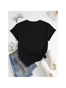 Valentines Day Shirts Love Heart Shirt Valentines Day Love Heart T-Shirt Printed T Shirt Women Tops - Noir - Voir 2