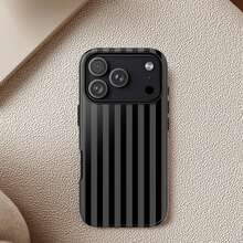 Striped Phone Case, Black & Gray Design Protective Phone Case Compatible With IPhone 17, 16, 15, 14, 13, 12, 11 Pro Max - Grey - View 5