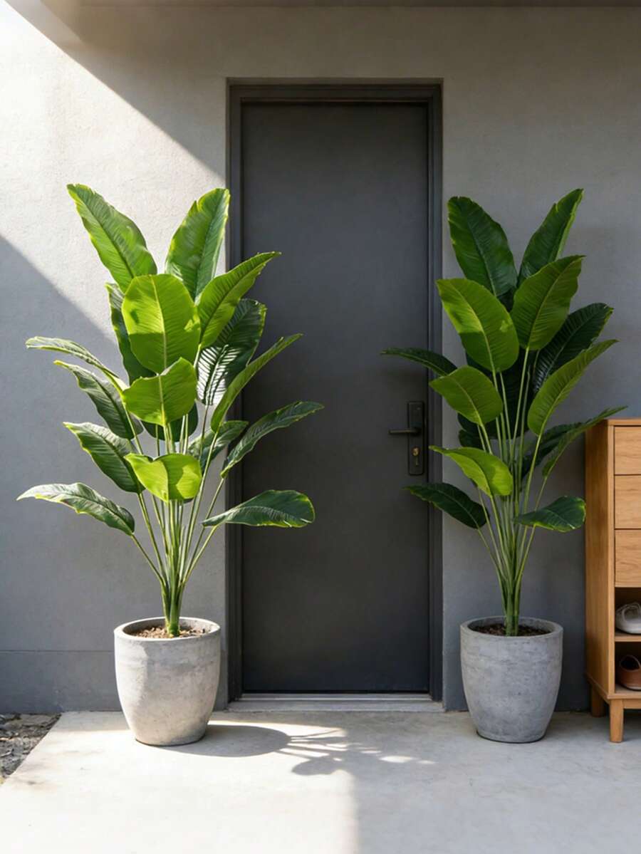 1 件塑料人造植物,人造叶枝,适用于婚礼、家居装饰、情人节、礼物 - 綠色 - 查看 1